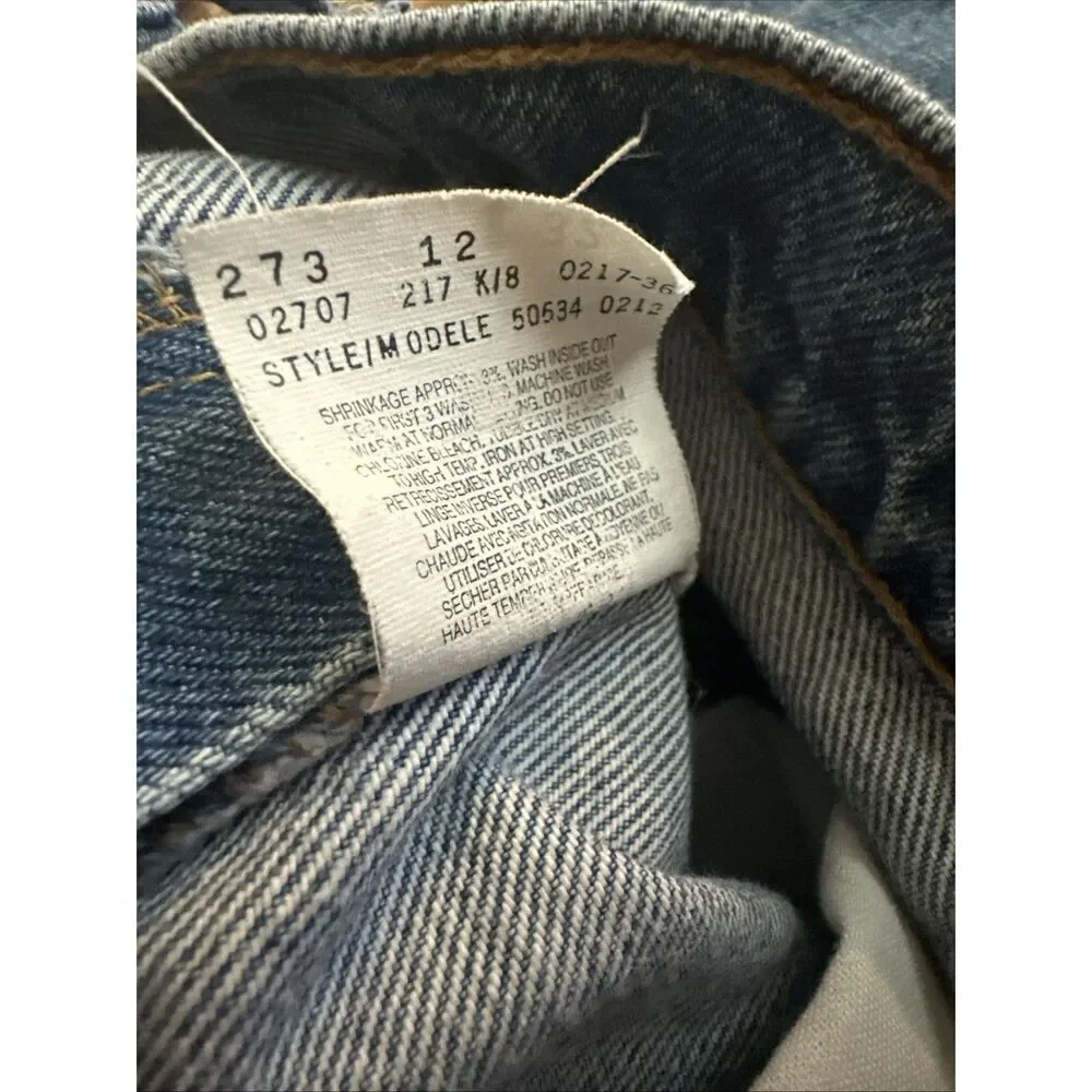Vintage Orange Tab Levis 505 Jeans Mens 38x32 Straight Blue Denim Made In Canada